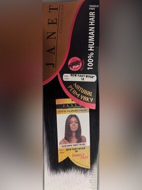 Janet Collection. 100% human hair. New Yaky. Perm yaky.